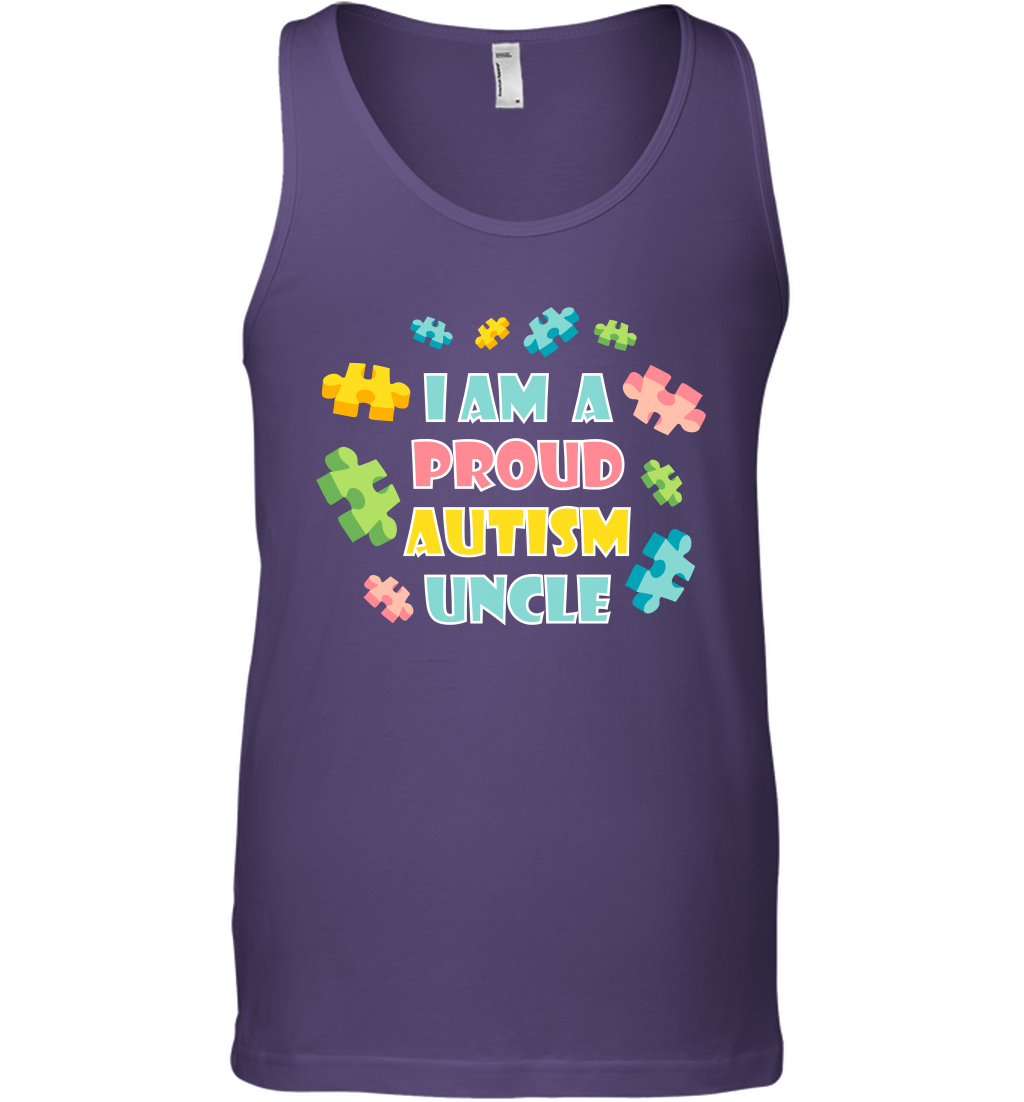 I Am A Proud Autism Uncle Family Shirt Tank Top Tank Top Purple