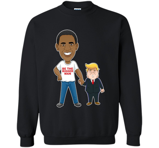 Funny Obama and Trump "Be The Bigger Man" T-shirt Black