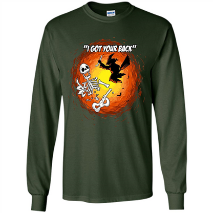 Funny Witch Skeleton Halloween 2017 I Got Your Back T-shirt Forest Green