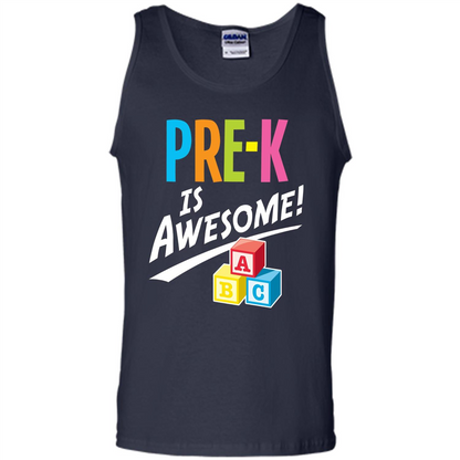 School Teacher T-shirt Pre-K Is Awesome ABC Blocks T-shirt Navy