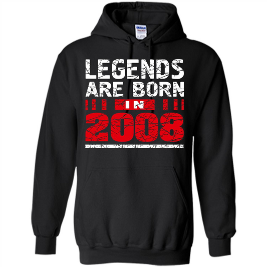 Birthday Gift T-shirt Legends Are Born In 2008 T-shirt Black
