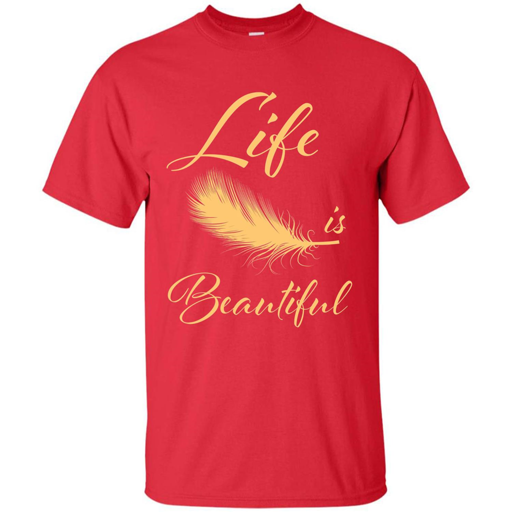 Beautiful Life Wing T-shirt Life Is Beautiful Red