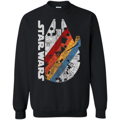 Movie T-shirt The Millennium Falcon Wears Retro Stripes T-shirt Black