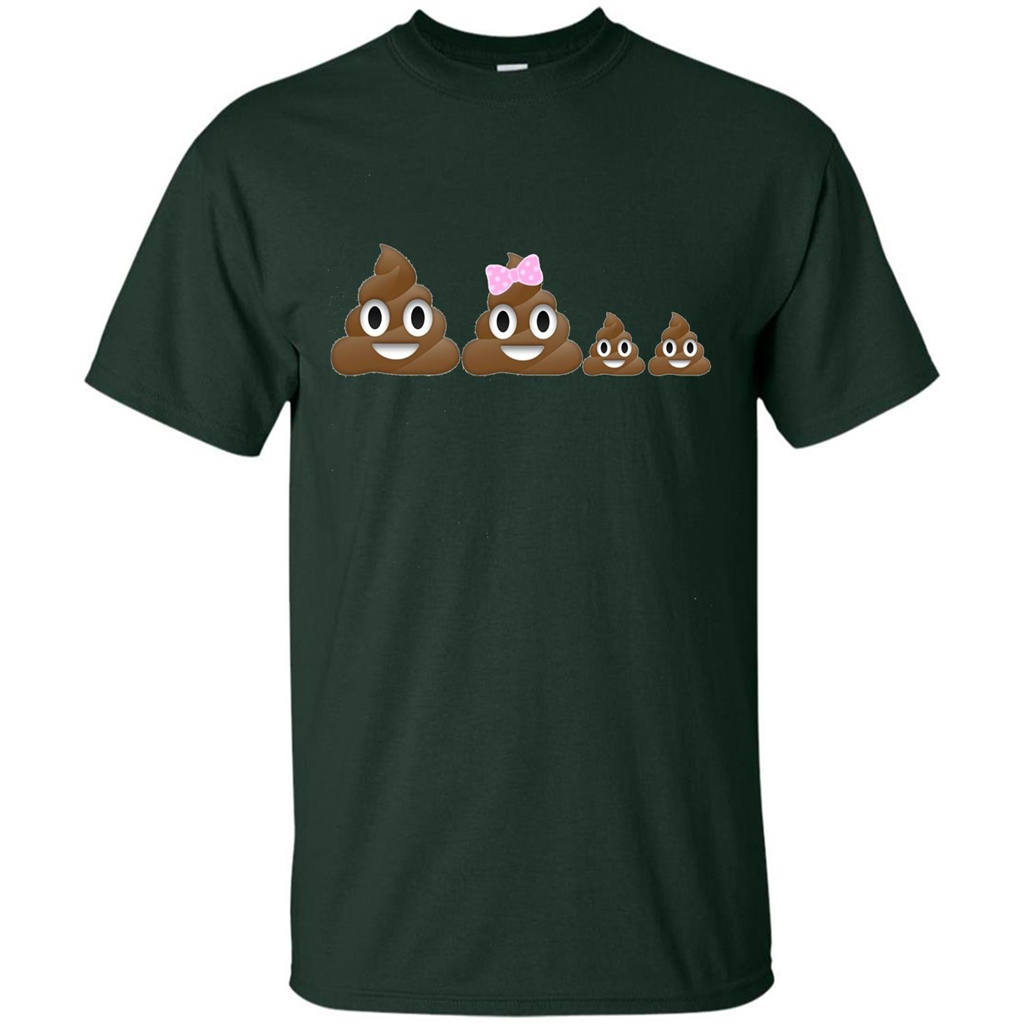 Poop Family Emoji Emoticon Smiley T-shirt Forest Green
