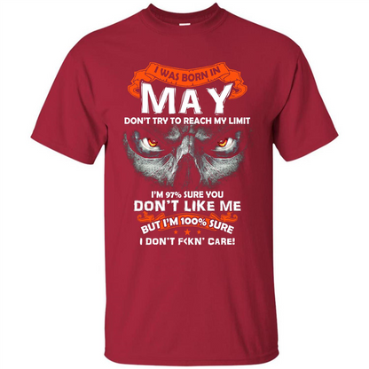 May T-shirt I Was Born In May T-shirt Cardinal