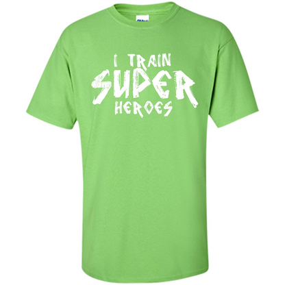 I Train Super Heroes T-shirt Lime