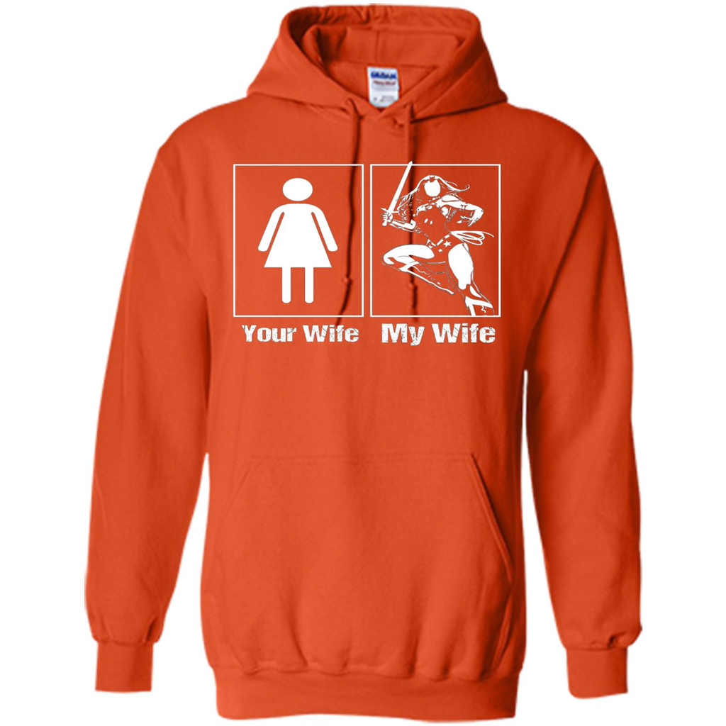 My Wife Is Super Woman T-shirt Mens Your Wife My Wife Orange