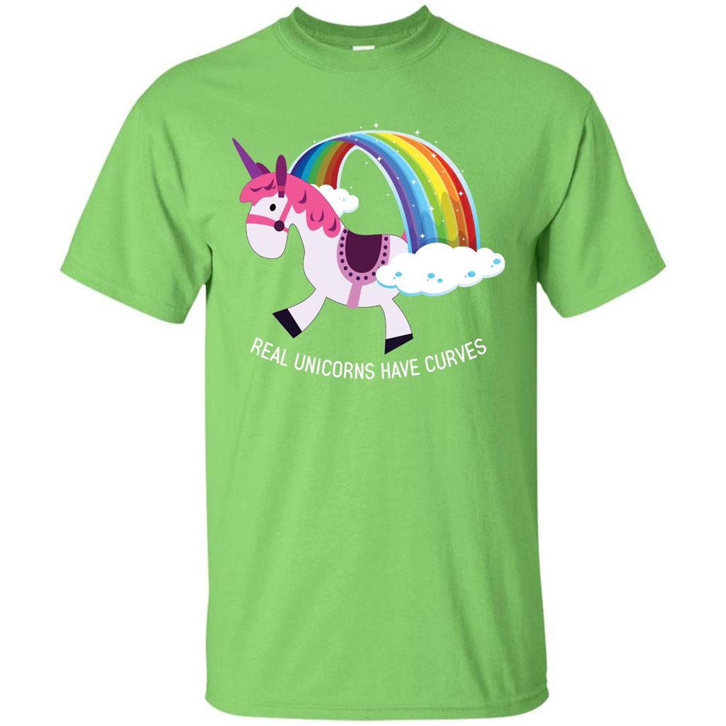 Unicorn T-shirt Real Unicorns Have Curves T-shirt Lime