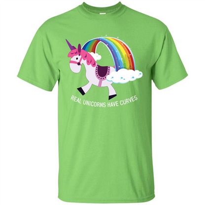 Unicorn T-shirt Real Unicorns Have Curves T-shirt Lime