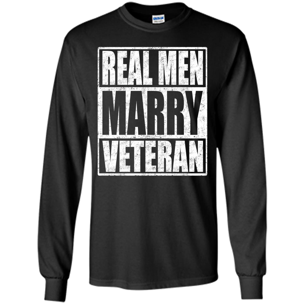 Real Men Marry Veteran T-shirt Veteran's Husband Black