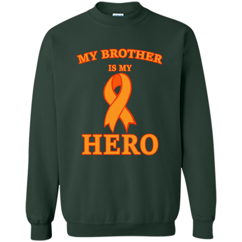 Cancer Awareness T-shirt My Brother Is My Hero Forest Green