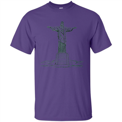 Christ The Redeemer Statue In Rio De Janeiro Brasil T-shirt Purple
