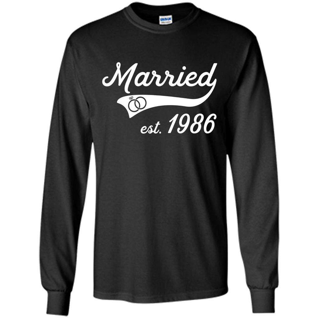 Married Since 1986 T-shirt Wedding Anniversary T-Shirt Black