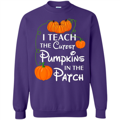 I Teach The Cutest Pumpkin In The Patch Funny T-shirt Purple