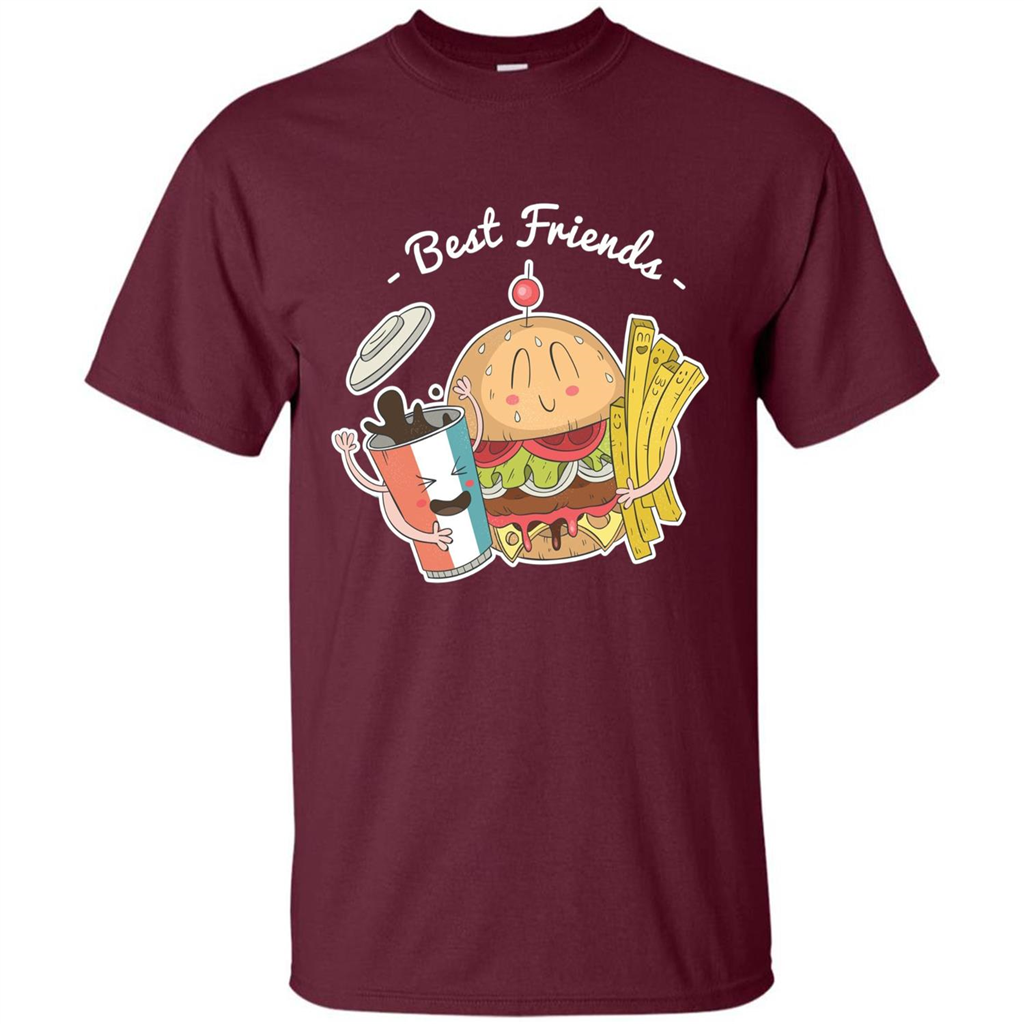 Burger Lover T-shirt Best Friends Delicious Maroon