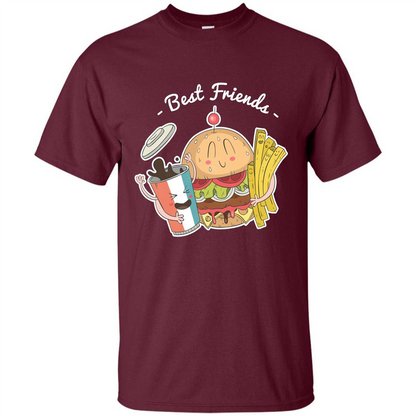Burger Lover T-shirt Best Friends Delicious Maroon