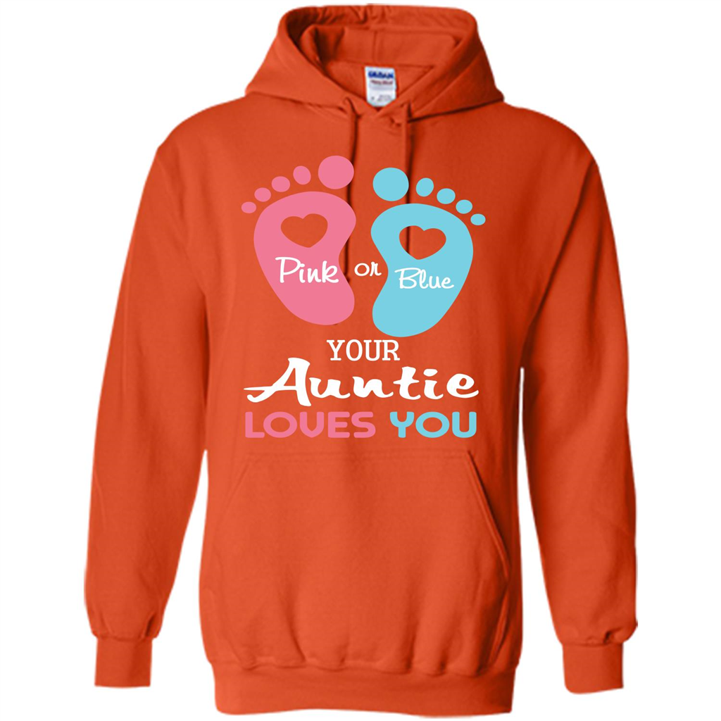 Baby T-shirt Pink Or Blue Your Auntie Loves You Orange
