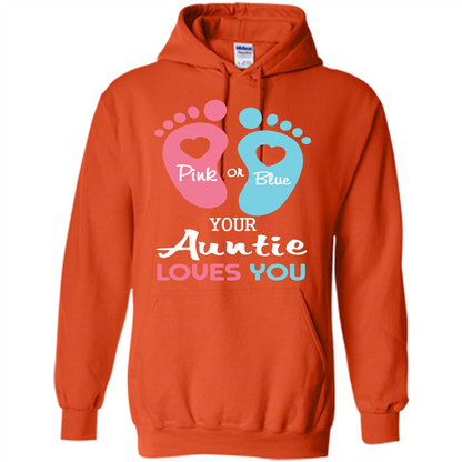 Baby T-shirt Pink Or Blue Your Auntie Loves You Orange