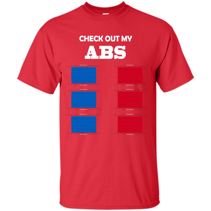 Funny Engineer T-shirt Check Out My Abs Red