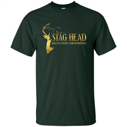 The Stag Head Men's Fine Grooming T-shirt Forest Green