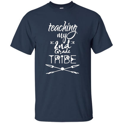 Back To School T-shirt Teaching My Second Grade Tribe Navy