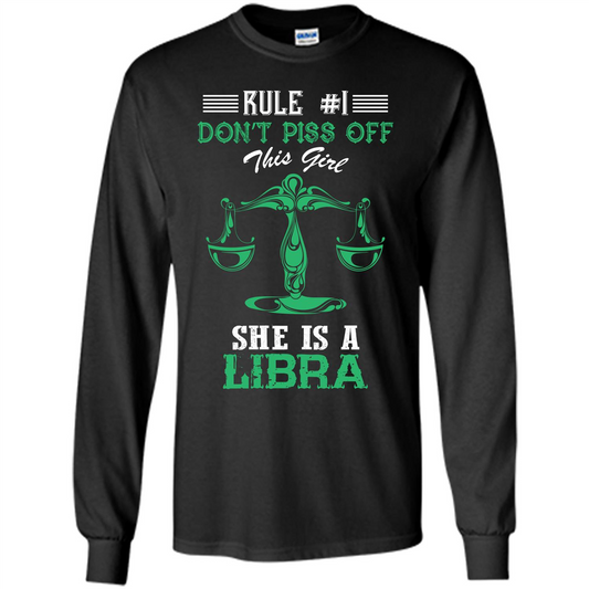 Libra T-shirt Rule Dont Piss Off This Girl T-shirt Black