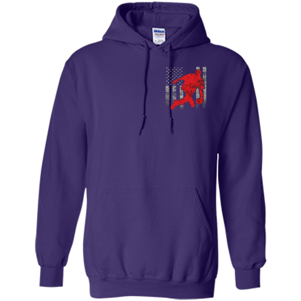 Bowling Man T-shirt - American Flag Bowling T-shirt Purple