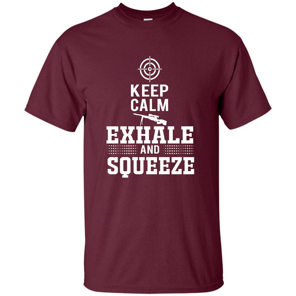Keep Calm - Exhale and Squeeze T-shirt Maroon