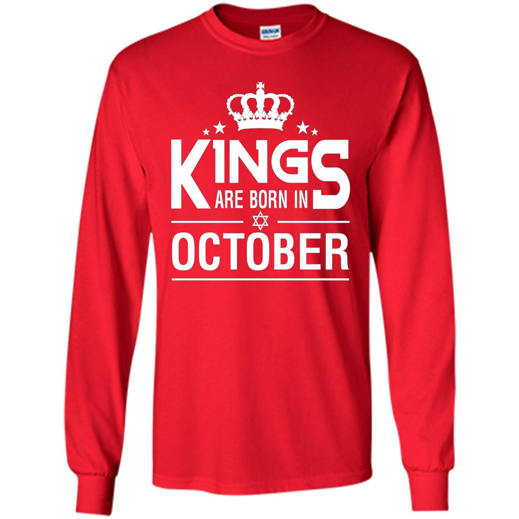 October Birthday T-shirt Kings Are Born In October Red