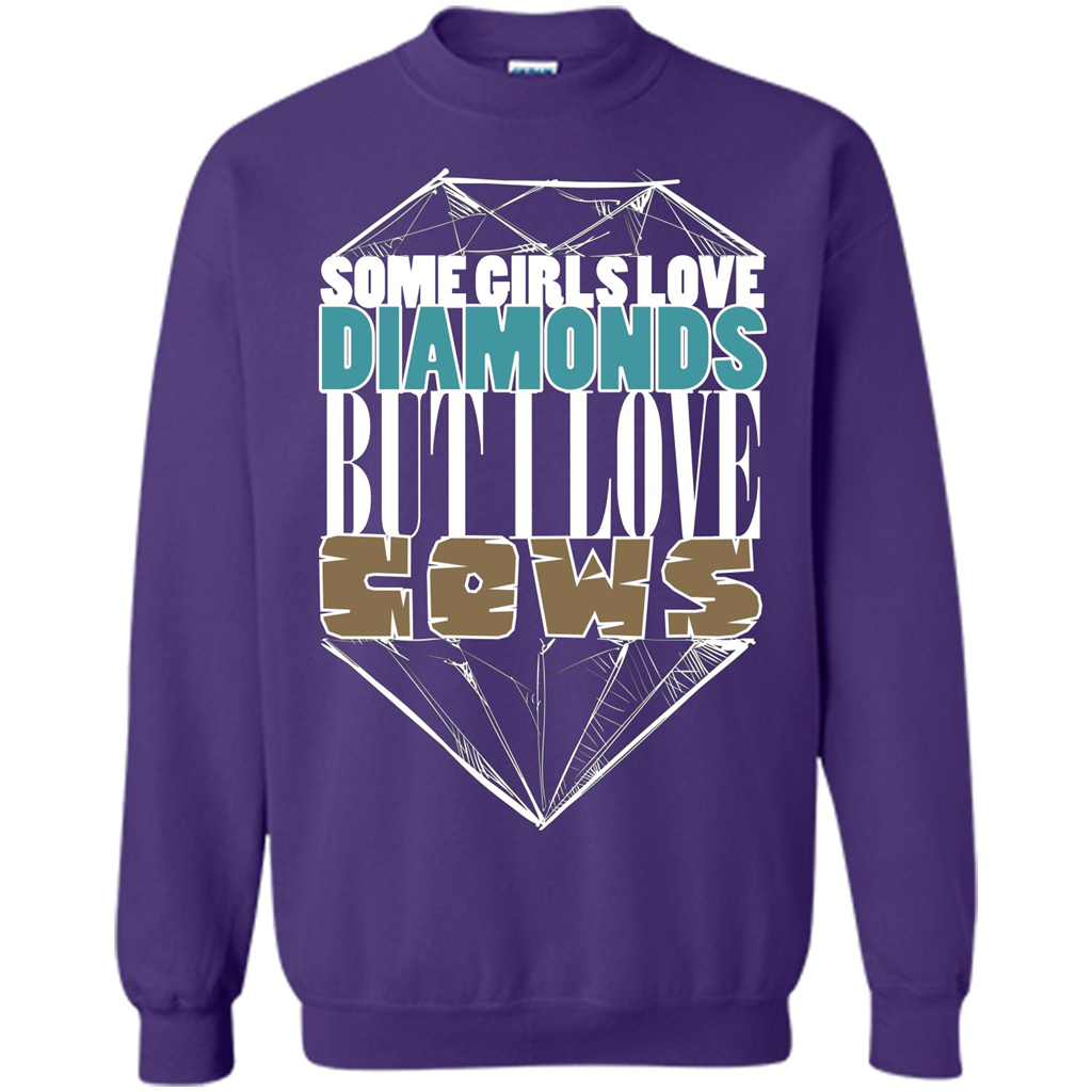 Cow Lovers T-shirt Some Girls Love Diamond But I Love Cows Orange