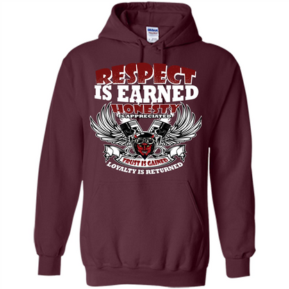 Motor T-shirt Trust Is Gained Loyalty Is Returned Maroon