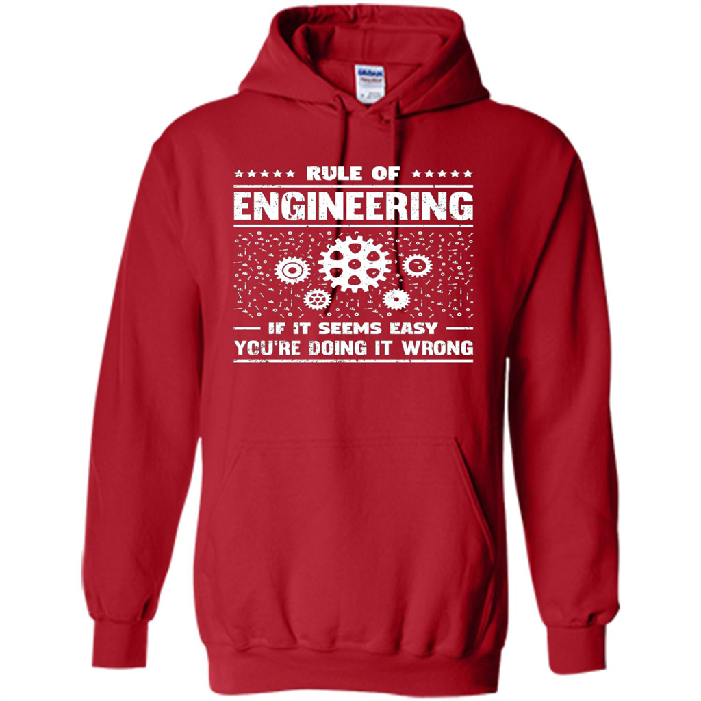 Funny Engineer T-Shirt Rule Of Engineering T-shirt Red