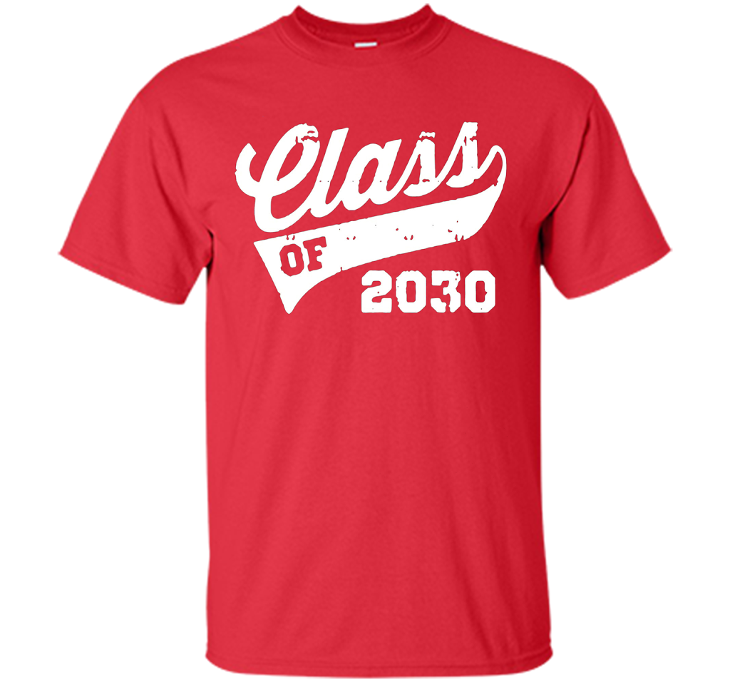 Kindergarten T-shirt Class Of 2030 Kindergarten Style T-shirt Red