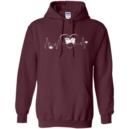 Pekehund T-shirt Pekehund Heart Beat T-shirt Maroon