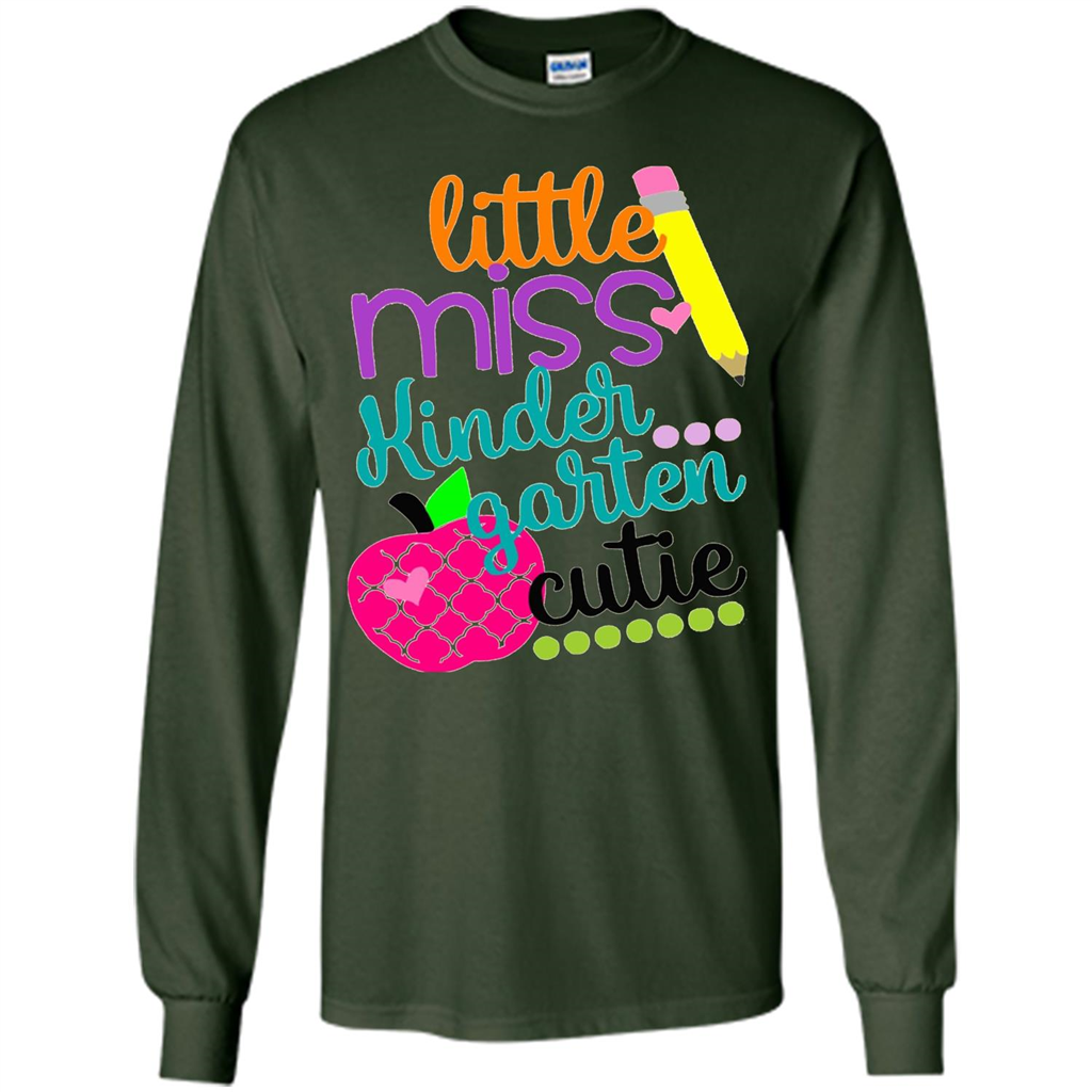 School Kids Daughter Little Miss Kindergarten Cutie T-shirt Forest Green