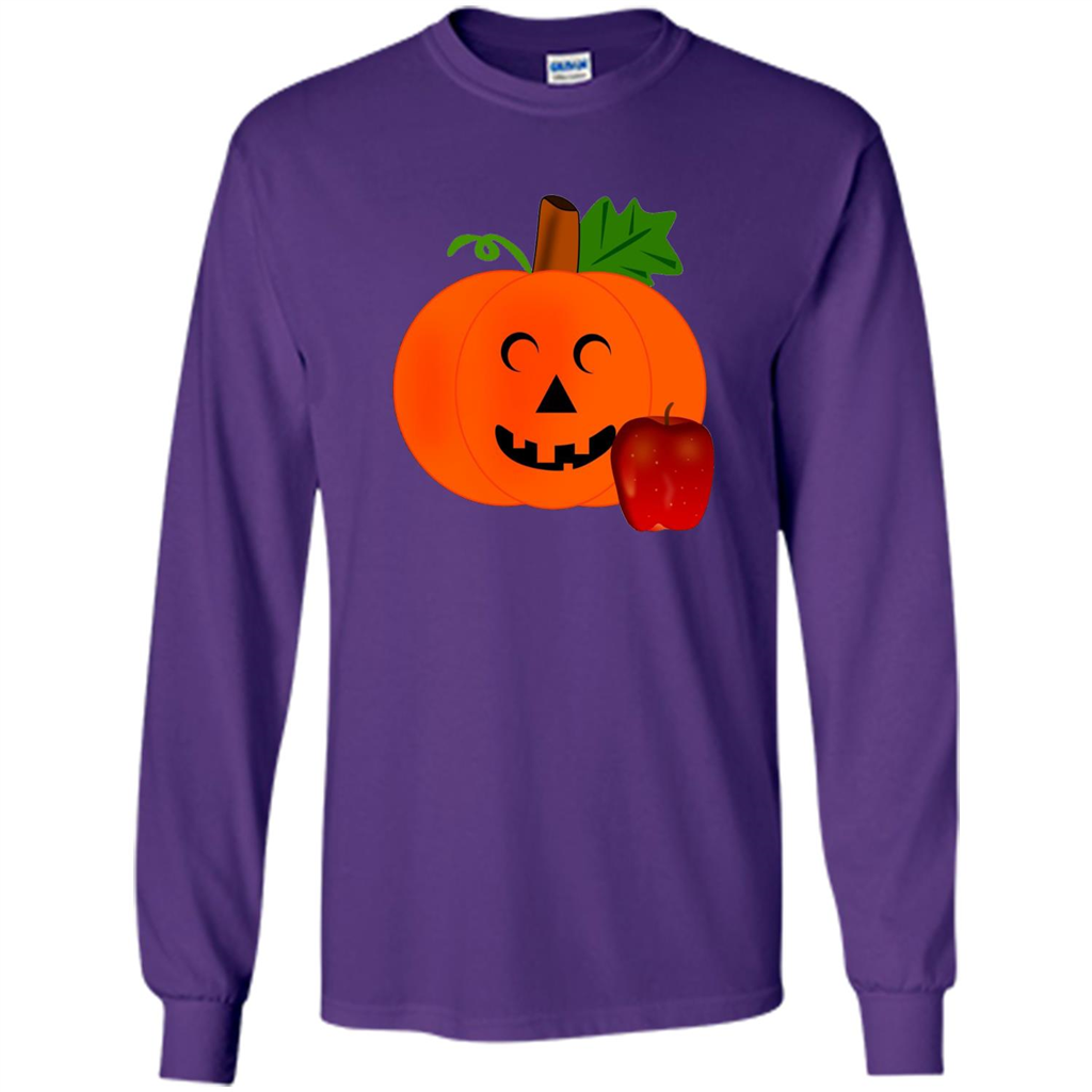 Cute Teacher Pumpkin Apple Halloween Costume T-shirt Purple
