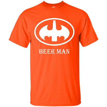 Beer Man T-shirt Funny Logo T-shirt Orange