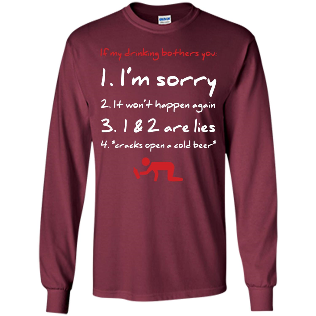 Beer T-shirt If My Drinking Bothers You T-shirt Maroon