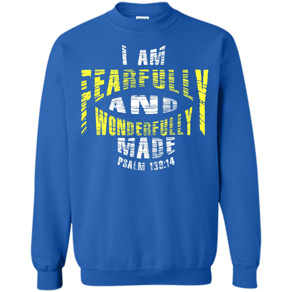 Christian T-shirt I Am Fearfully And Wonderfully Made Psalm Royal
