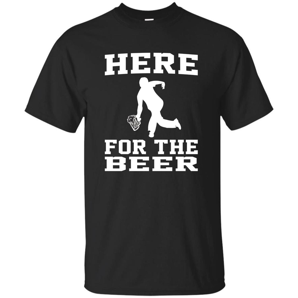 Funny Bowling Drinking Shirt Here For The Beer T-shirt Black
