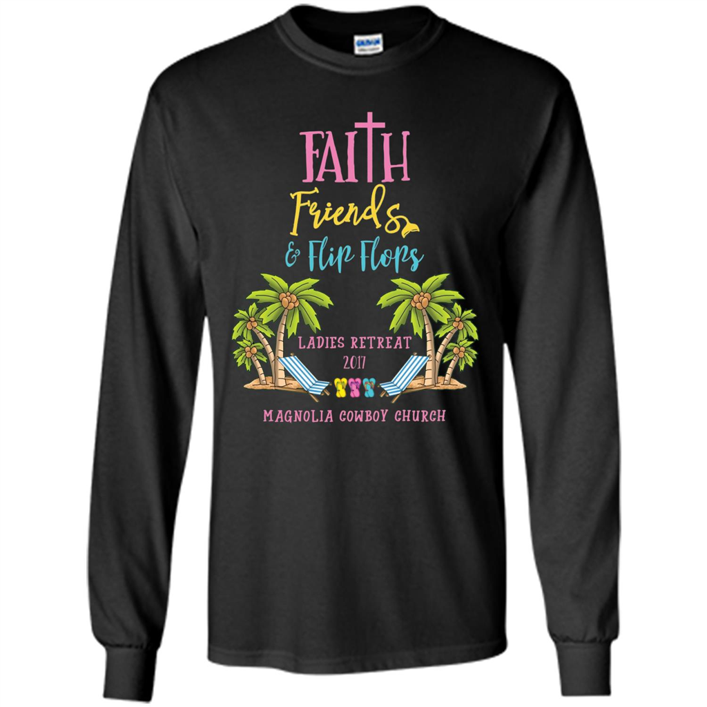 Ladies Beach Retreat 2017 T-shirt Faith Friends And Flip Flops Black