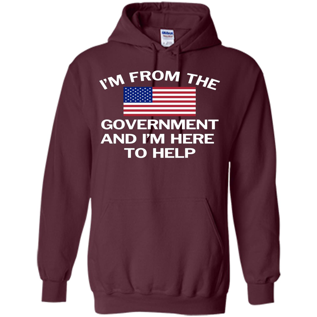 American T-shirt I'm From The Government and I'm Here To Help Maroon