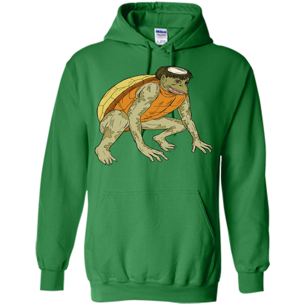 Kappa Monster Crouching Drawing T-Shirt Irish Green