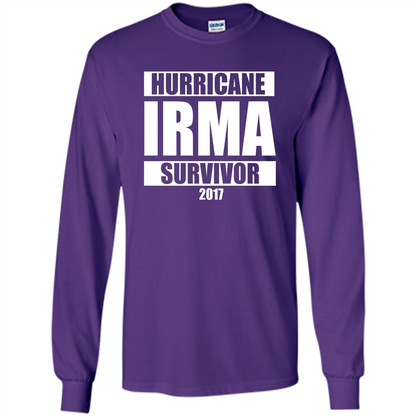 Hurricane Irma Survivor T-shirt 2017 Purple