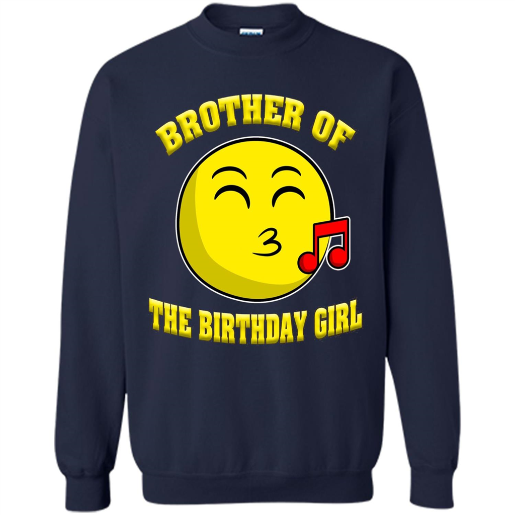 Brother Of The Birthday Girl Emoji T-shirt Navy