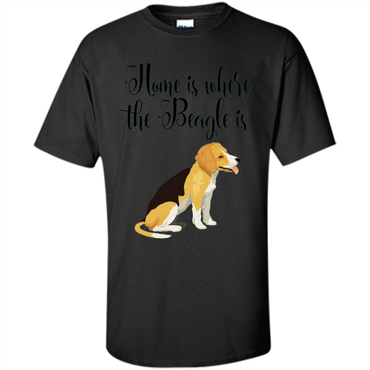 Cute Beagle T-shirt Home Is Where the Beagle Is Black