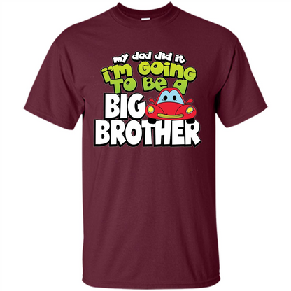 Car Brother T-shirt I'm Going To Be a Big Brother Maroon