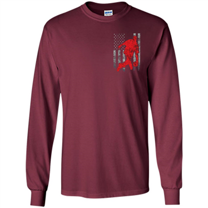 Bowling Man T-shirt - American Flag Bowling T-shirt Maroon