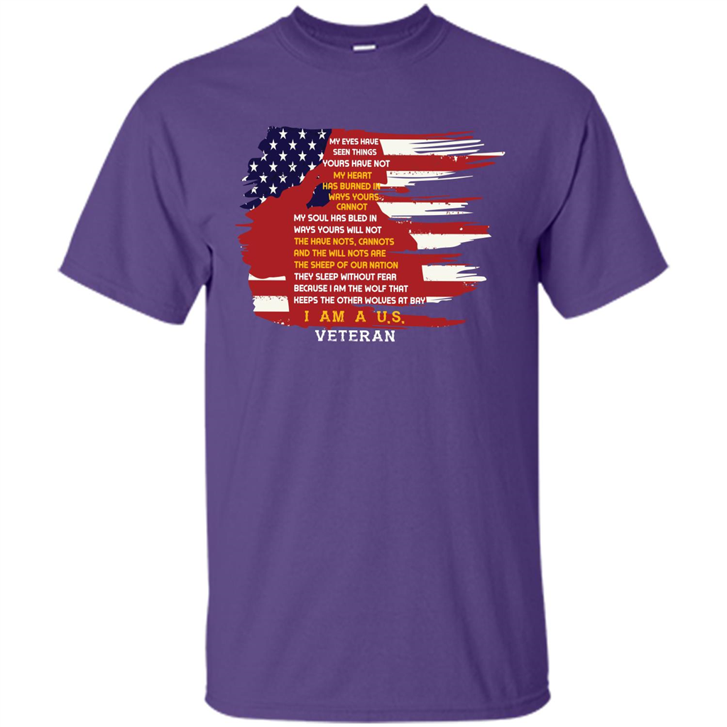 Military T-shirt My Eyes Have Seen Things Yours Have Not Purple