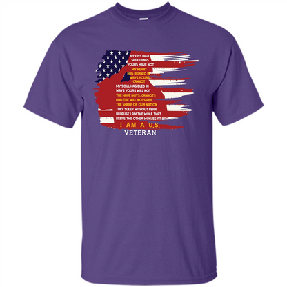 Military T-shirt My Eyes Have Seen Things Yours Have Not Purple